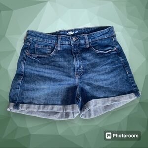 Old Navy Blue Denim Rolled Cuff Shorts Sz 10